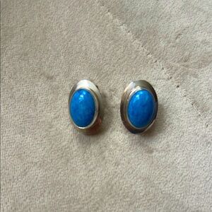 Sterling silver and blue stone earrings